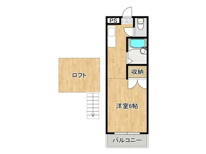 シティハウス筑紫野(ワンルーム/2階)の間取り写真