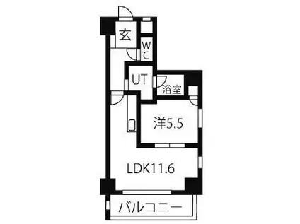 スタジオスクエア大須(1LDK/6階)の間取り写真