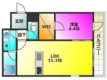 スペシャルツイン三宅A(1LDK/3階)の間取り写真