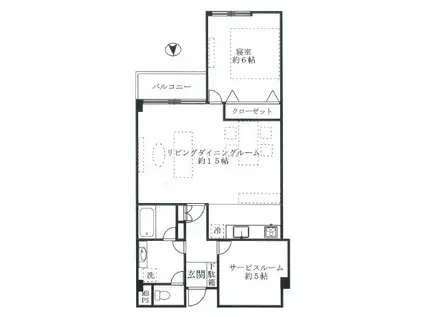 ドミール南青山(1SLDK/8階)の間取り写真