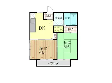 フレグランス国府(2DK/1階)の間取り写真