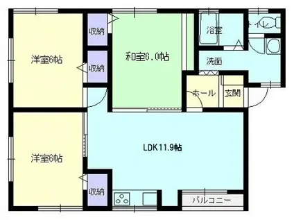 ハイツHIRO(3LDK/1階)の間取り写真