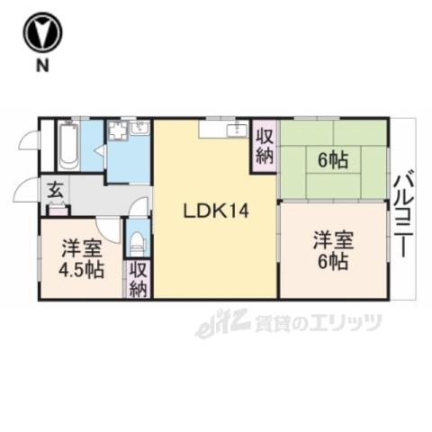 第二コーポ松川(3LDK/2階)の間取り写真