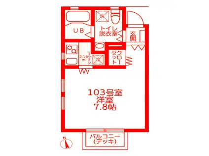 DAIYU-27番館(1K/1階)の間取り写真