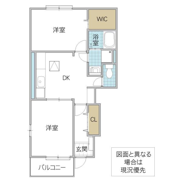 ソラーレカーサ(2DK/1階)の間取り写真