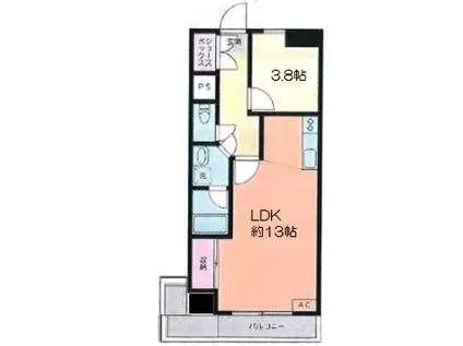 モンテベルデ横浜(1LDK/7階)の間取り写真