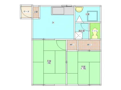 あけぼのハイツ(2K/1階)の間取り写真