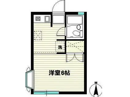 メイゾン静苑B棟(1K/1階)の間取り写真