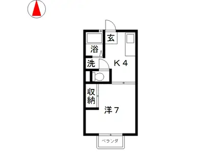 アメニティ21(1K/1階)の間取り写真