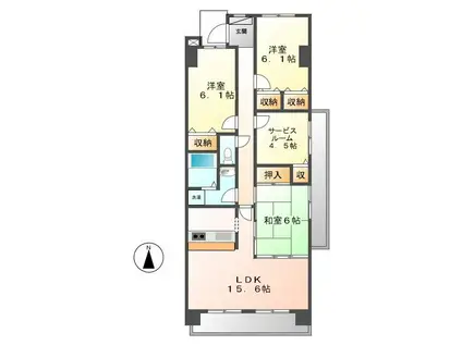 アルファステイツ南蔵王(3SLDK/10階)の間取り写真