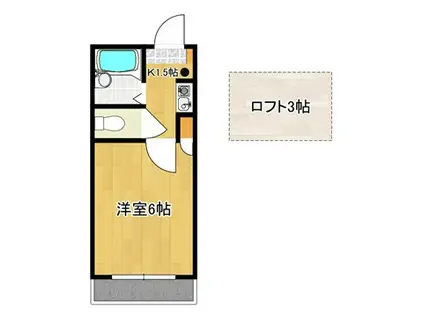 サントノウレ屋形(1K/1階)の間取り写真