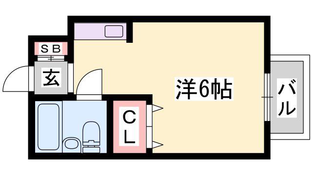 OMレジデンス姫路(ワンルーム/4階)の間取り写真