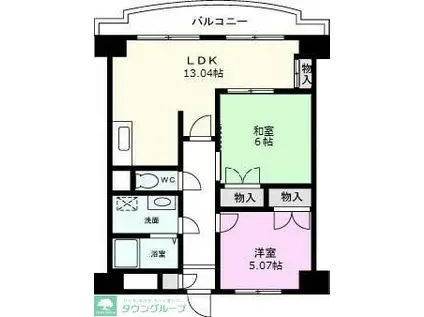 アルトピアーノ(2LDK/5階)の間取り写真