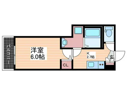 GREENHILL HATSUKAITI(1K/1階)の間取り写真