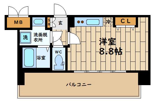 CASSIA福島駅前(ワンルーム/2階)の間取り写真