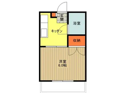 サンライズ北原(1K/1階)の間取り写真