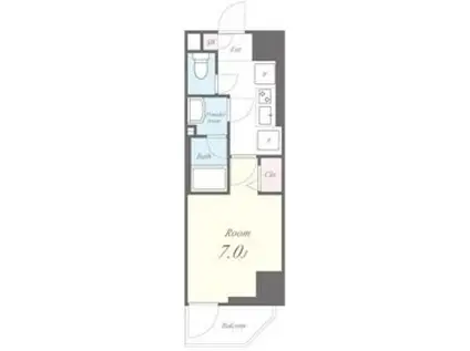 ディラヴェール八王子(1K/10階)の間取り写真