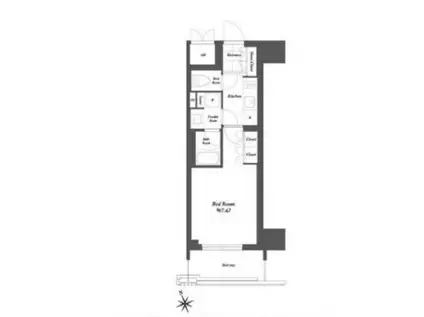 THE GATEHOUSE浅草雷門(1K/3階)の間取り写真