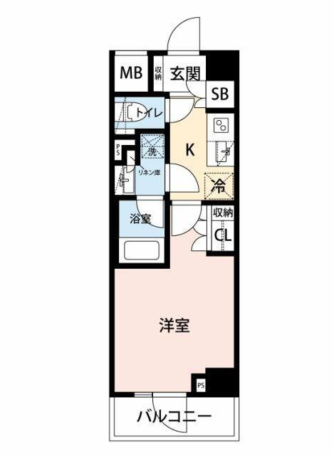 マイナビSTAYモンターニュ西葛西(1K/2階)の間取り写真