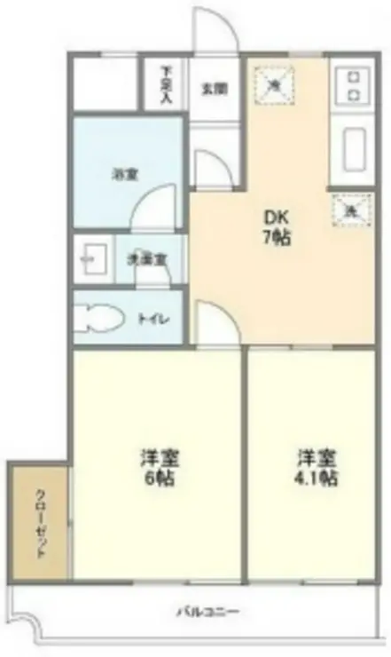 コスモスマンション東村山 1階階 間取り