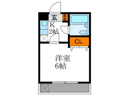 森マンションV(1K/2階)の間取り写真
