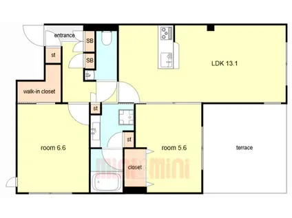 グランメゾン本山(2LDK/1階)の間取り写真