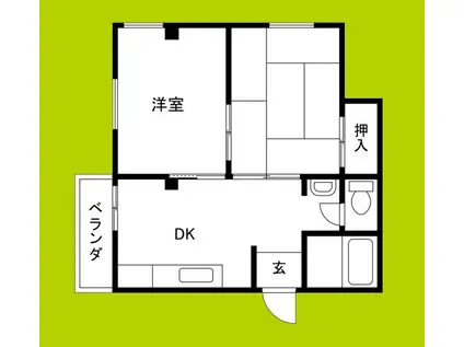 グランベガ平野南(2DK/5階)の間取り写真