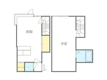 リバーサイド澄川(1LDK/2階)の間取り写真