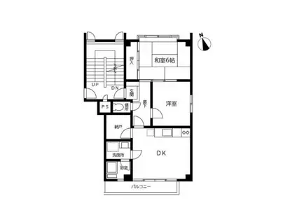 三愛ビル(2LDK/2階)の間取り写真