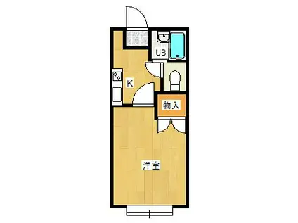 アティック郡山(1K/2階)の間取り写真