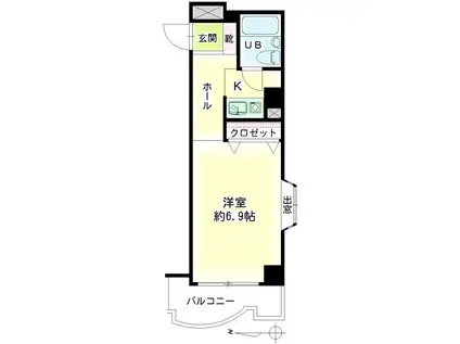 第22新井ビル(1K/4階)の間取り写真