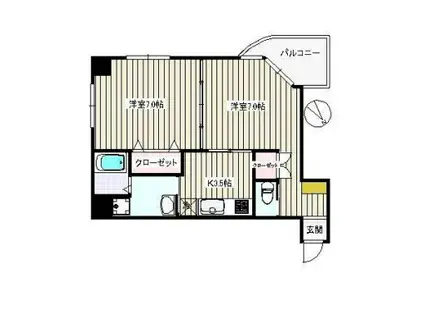 文京ツインタワー(2K/4階)の間取り写真