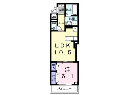 アルティザン九条(1LDK/2階)の間取り写真