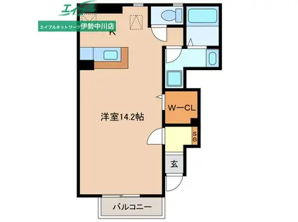 クイーンズタウン元町 III棟(ワンルーム/1階)の間取り写真