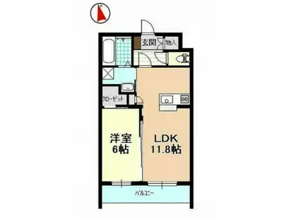 棒屋第17住吉ハイツ(1LDK/1階)の間取り写真