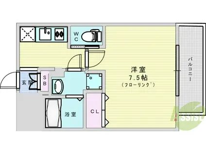 プライマル新大阪(1K/10階)の間取り写真