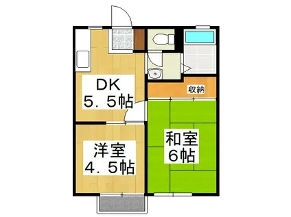 コーポ幡多(2DK/2階)の間取り写真