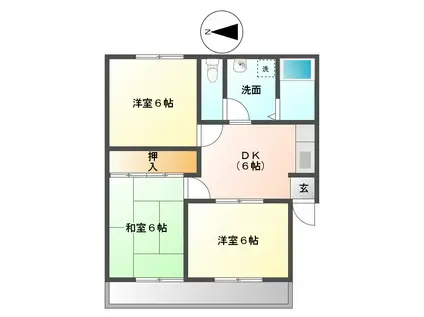 メゾン高島I(3DK/2階)の間取り写真