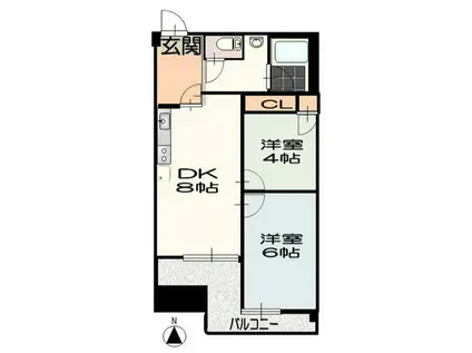 Fメゾン吹上(2LDK/4階)の間取り写真