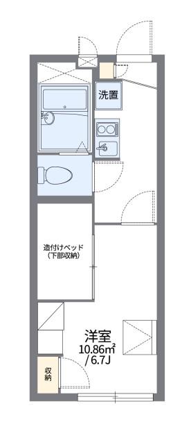 レオパレスリリー(1K/1階)の間取り写真