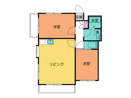 本住町マンション1番館(2LDK/2階)の間取り写真