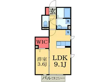 PUTITE・CHANBRE(1LDK/1階)の間取り写真