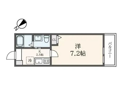 ラ・シャンス旭町(1K/1階)の間取り写真