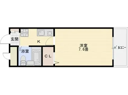 オレンジハウス2(1K/1階)の間取り写真