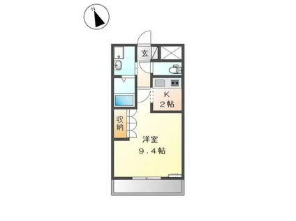 エンプレスK(1K/1階)の間取り写真