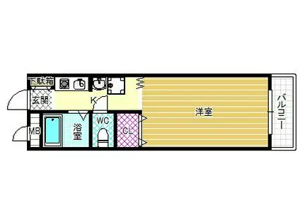 ウインライフ藤井寺(1K/2階)の間取り写真