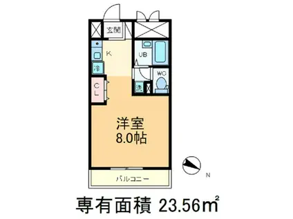 プリムローズ(1K/2階)の間取り写真