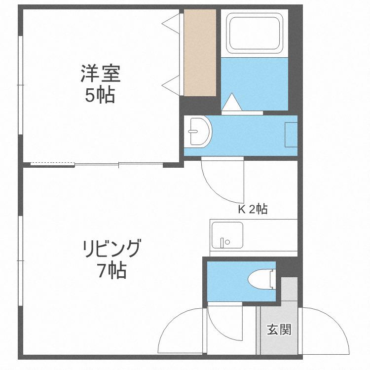 プルメリア栄通(1LDK/1階)の間取り写真