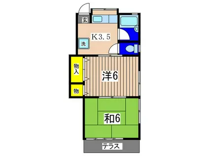 第3小杉コーポ(2K/1階)の間取り写真