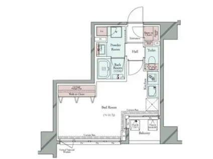 GRAN PASEO広尾 グランパセオ広尾(ワンルーム/4階)の間取り写真